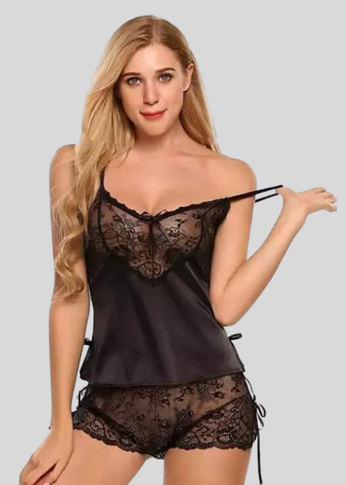 Luxuries Bliss Black Babydoll Nightwear