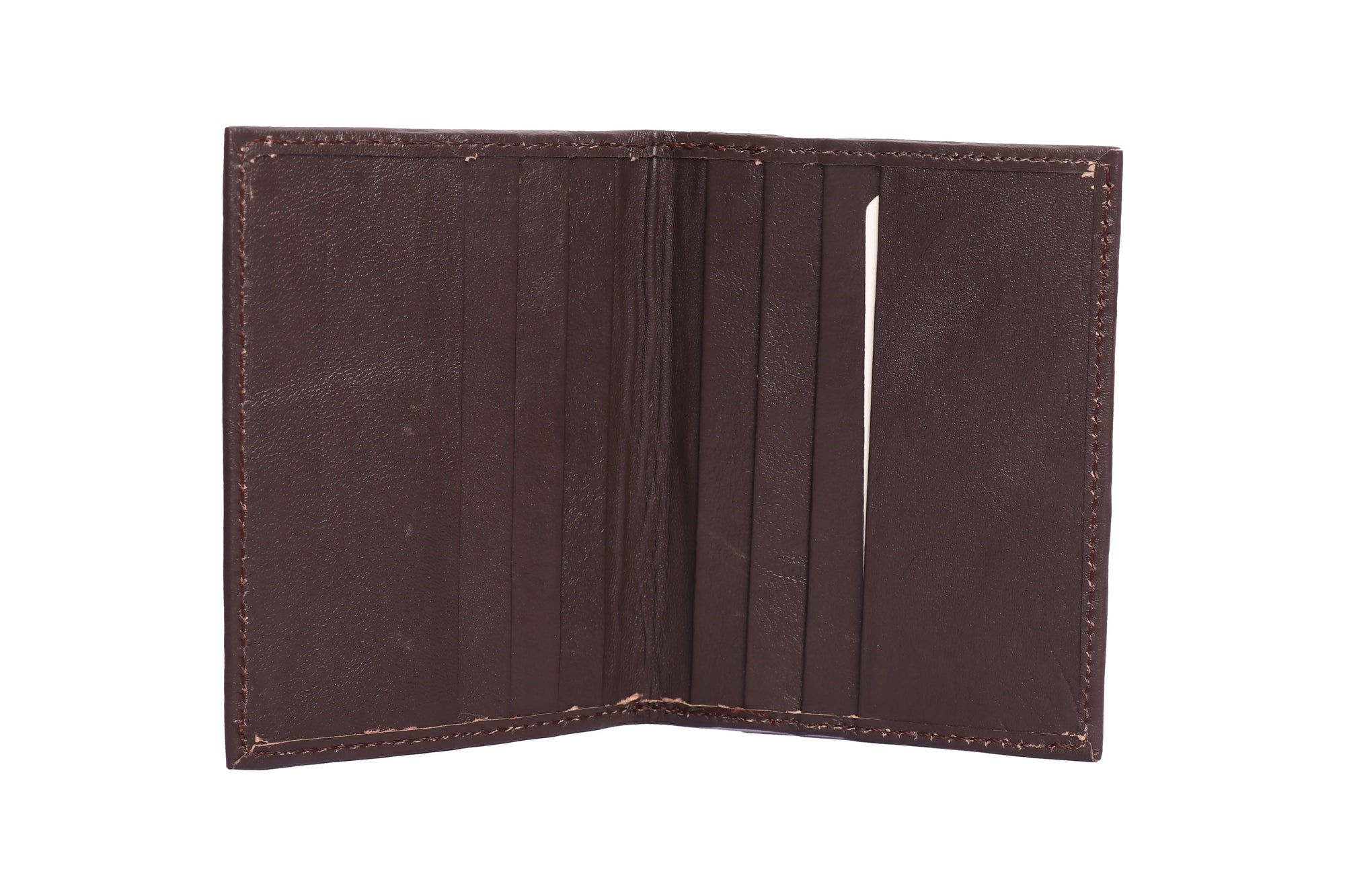 Brown Vertical Genuine Leather Wallet for Cards &amp; Visiting Cards Luxuriesbliss