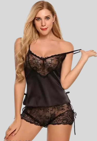 Luxuries Bliss Black Babydoll Nightwear