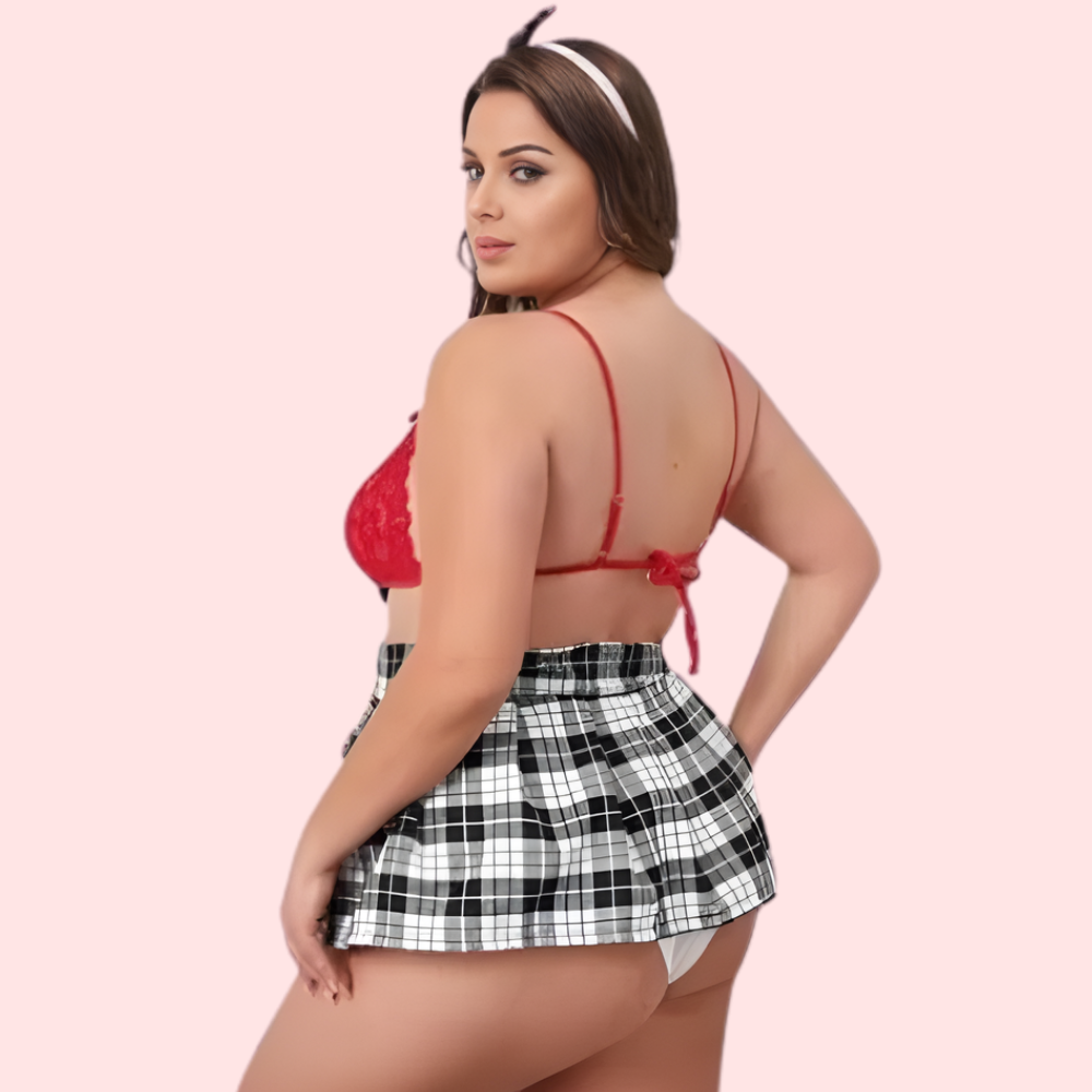 Sexy Schoolgirl Roleplay Costume with Luxury Panty Gift