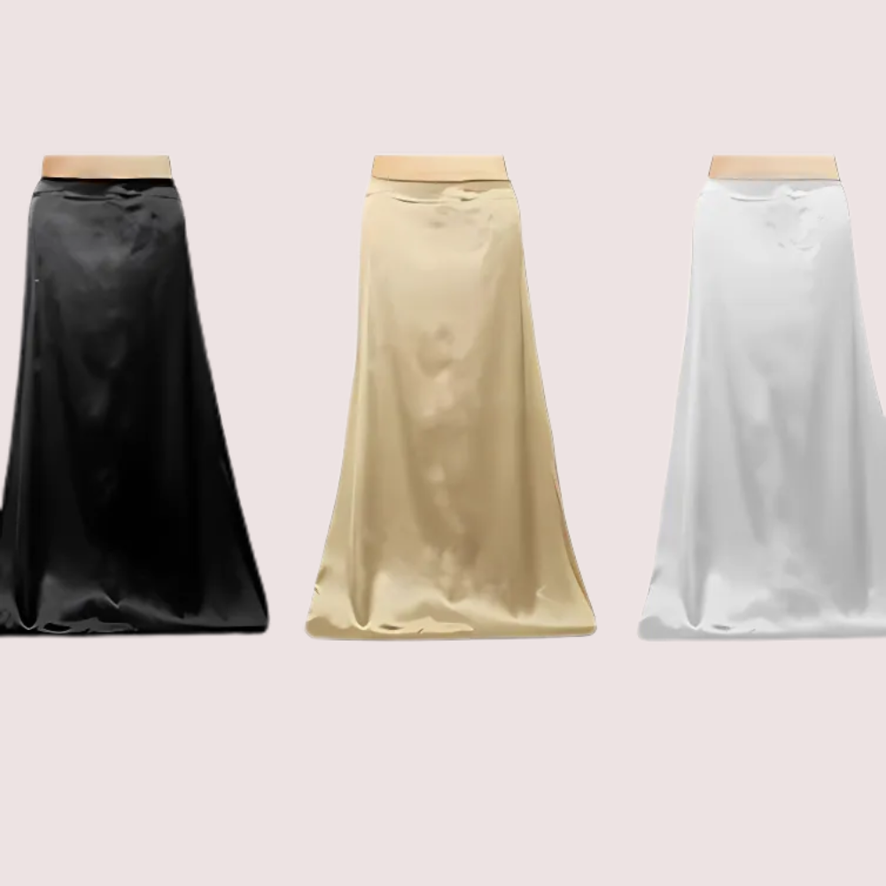 Combo Women&#39;s Satin Petticoat Inskirt (Black, Light-Beige, White)