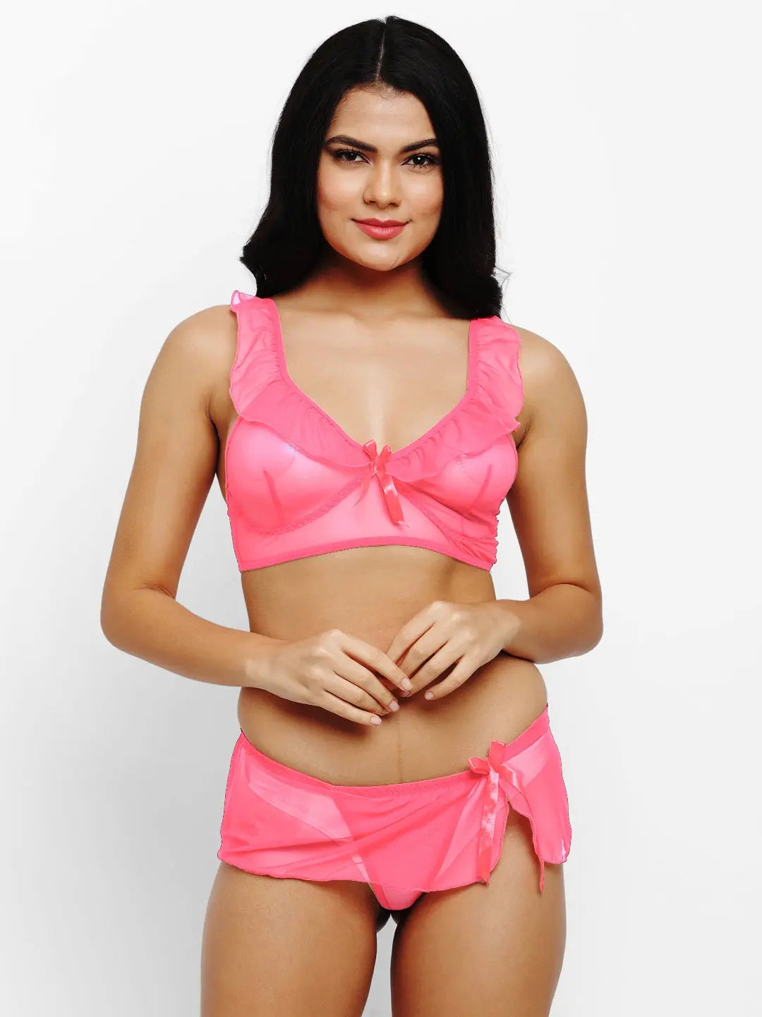 Women Lace High Neck Crop Top Bra Short Skirt Set - luxuriesbliss