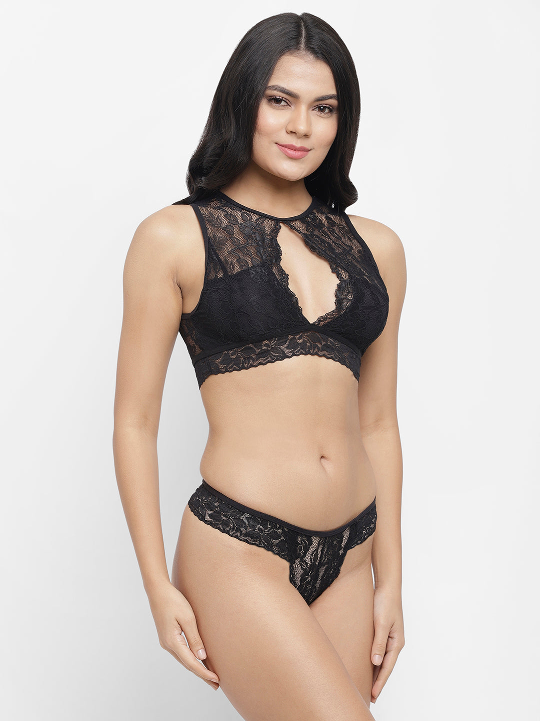 Lace Criss Cross Bra Panty Set