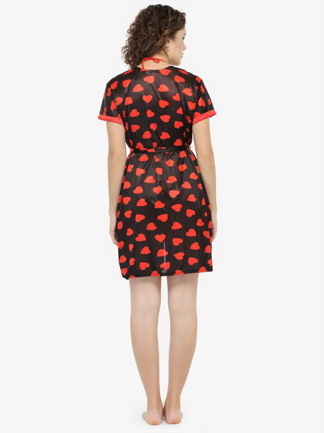 Women Printed Robe and Lingerie Set - luxuriesbliss