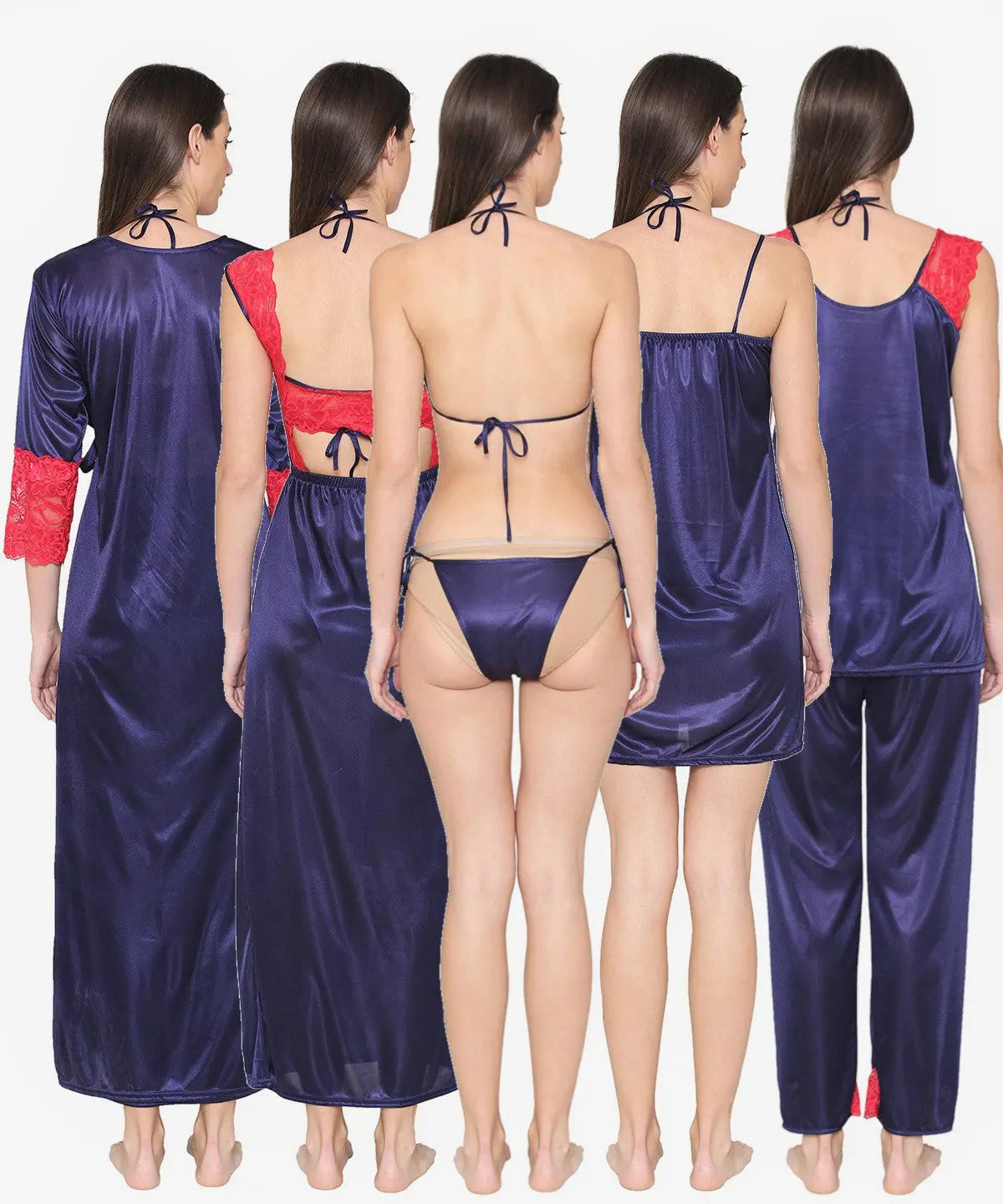 Satin Nightwear Set for Women 8-Piece - luxuriesbliss