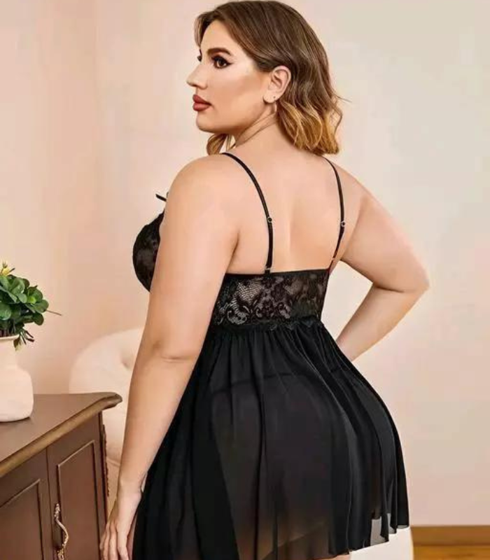 Luxuries Bliss Lace and Mesh Babydoll Nightwear