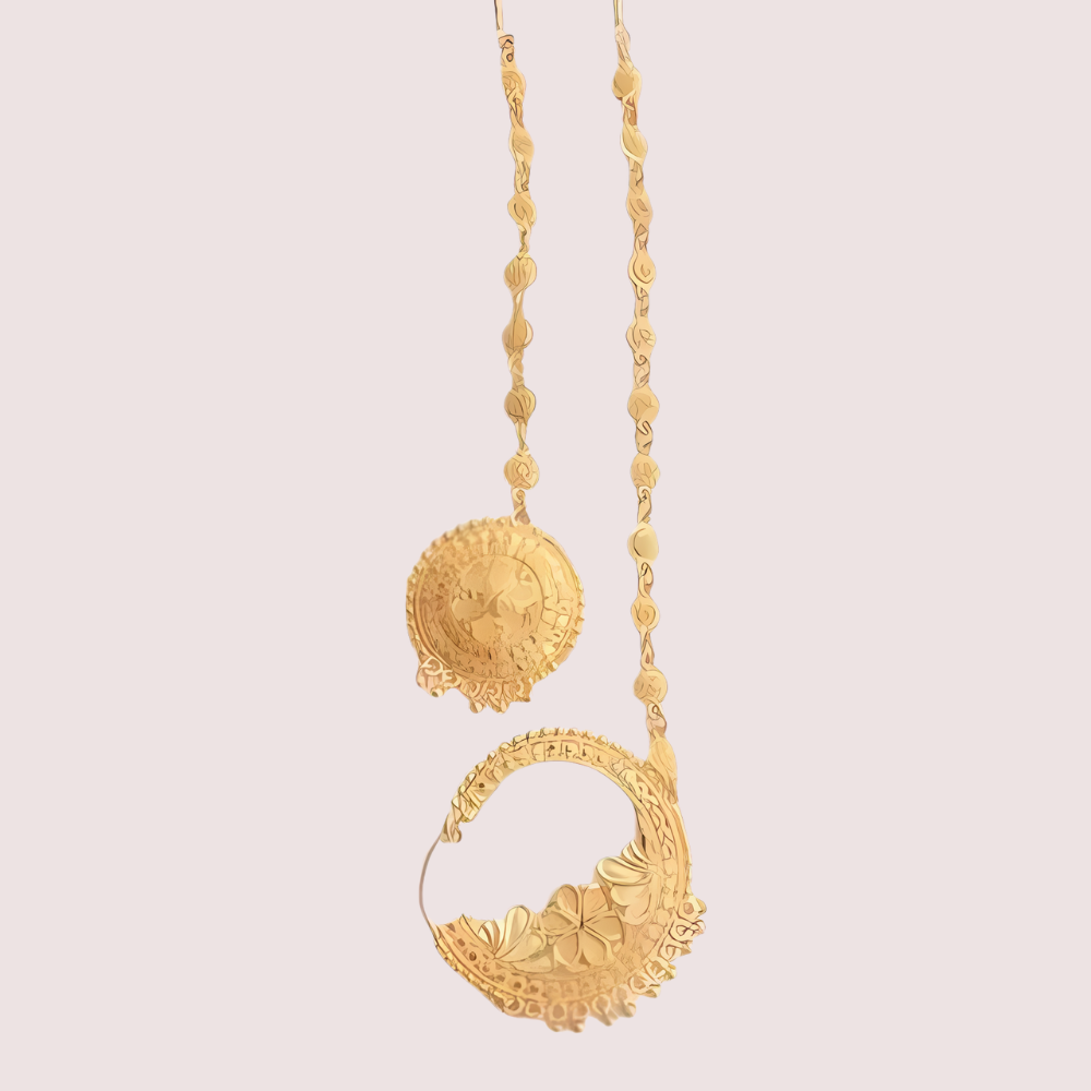 Graceful Gold-Plated Nath and Mangtika Set for Brides