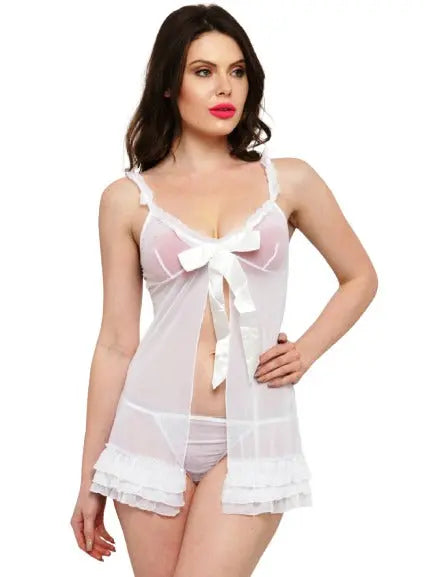 Sexy Babydoll Lingerie with Ruffle Trim - luxuriesbliss