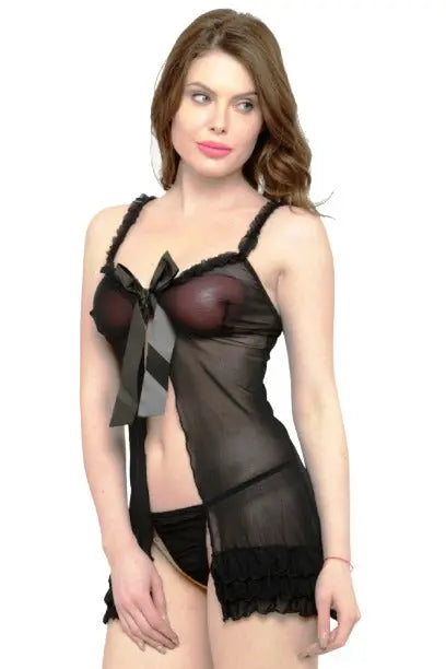 Sexy Babydoll Lingerie with Ruffle Trim - luxuriesbliss