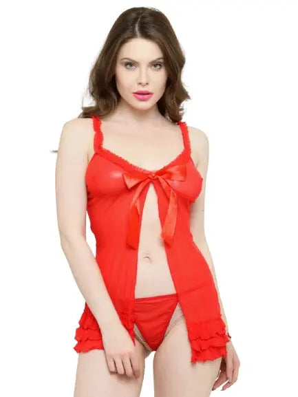 Sexy Babydoll Lingerie with Ruffle Trim - luxuriesbliss