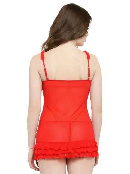 Sexy Babydoll Lingerie with Ruffle Trim - luxuriesbliss