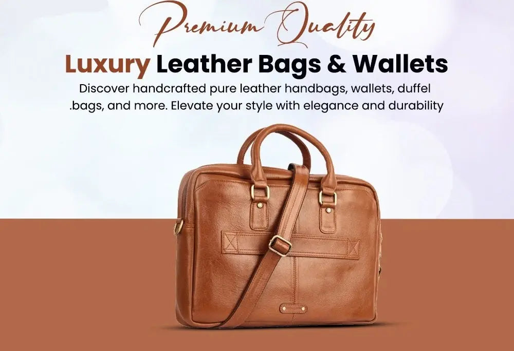 LuxuriesBliss Genuine Leather Messenger Laptop Bag – 14" to 16" – Unisex, Office & Travel Luxuriesbliss