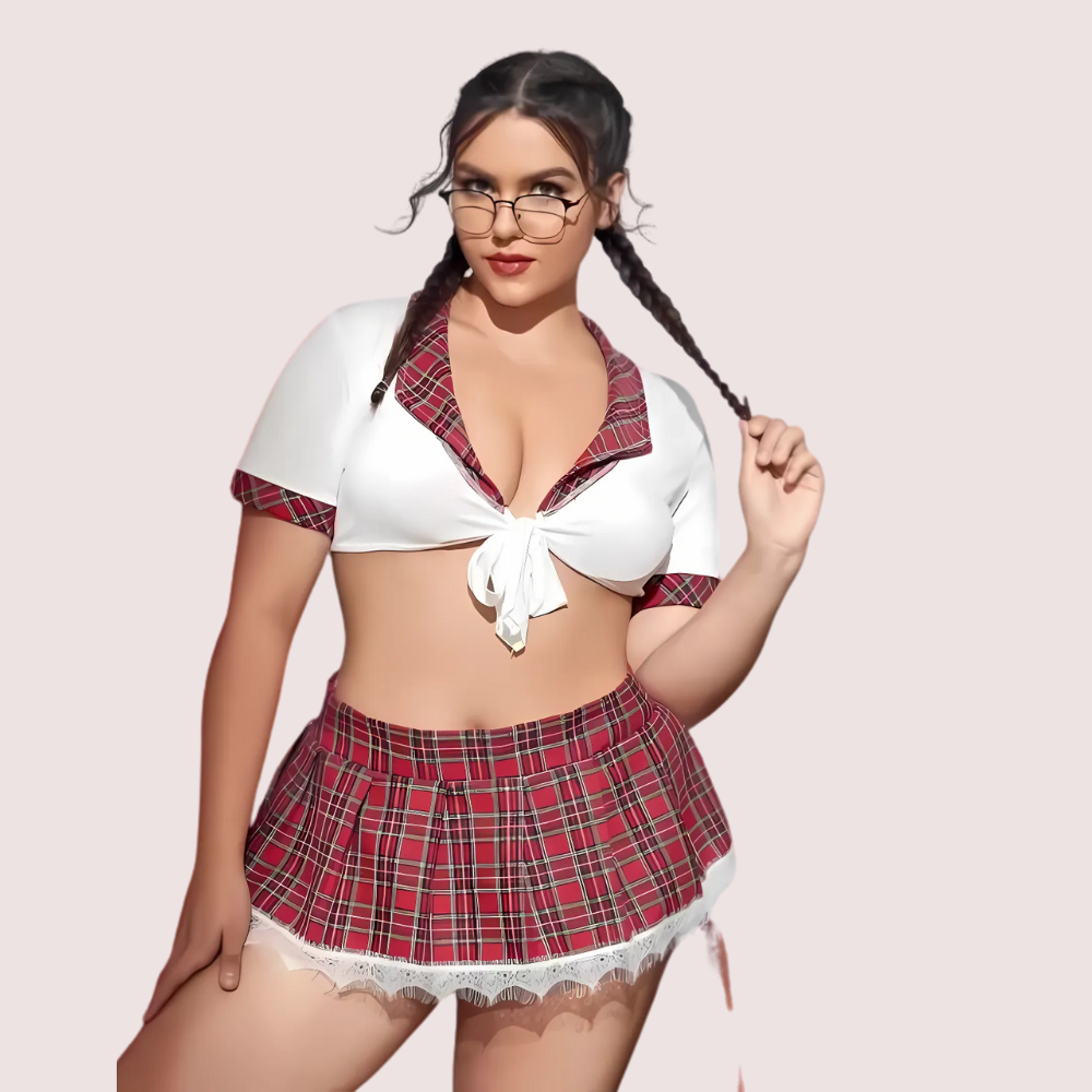 Luxuries Bliss  Schoolgirl Sweetheart Roleplay Costume with Luxury Panty Gift