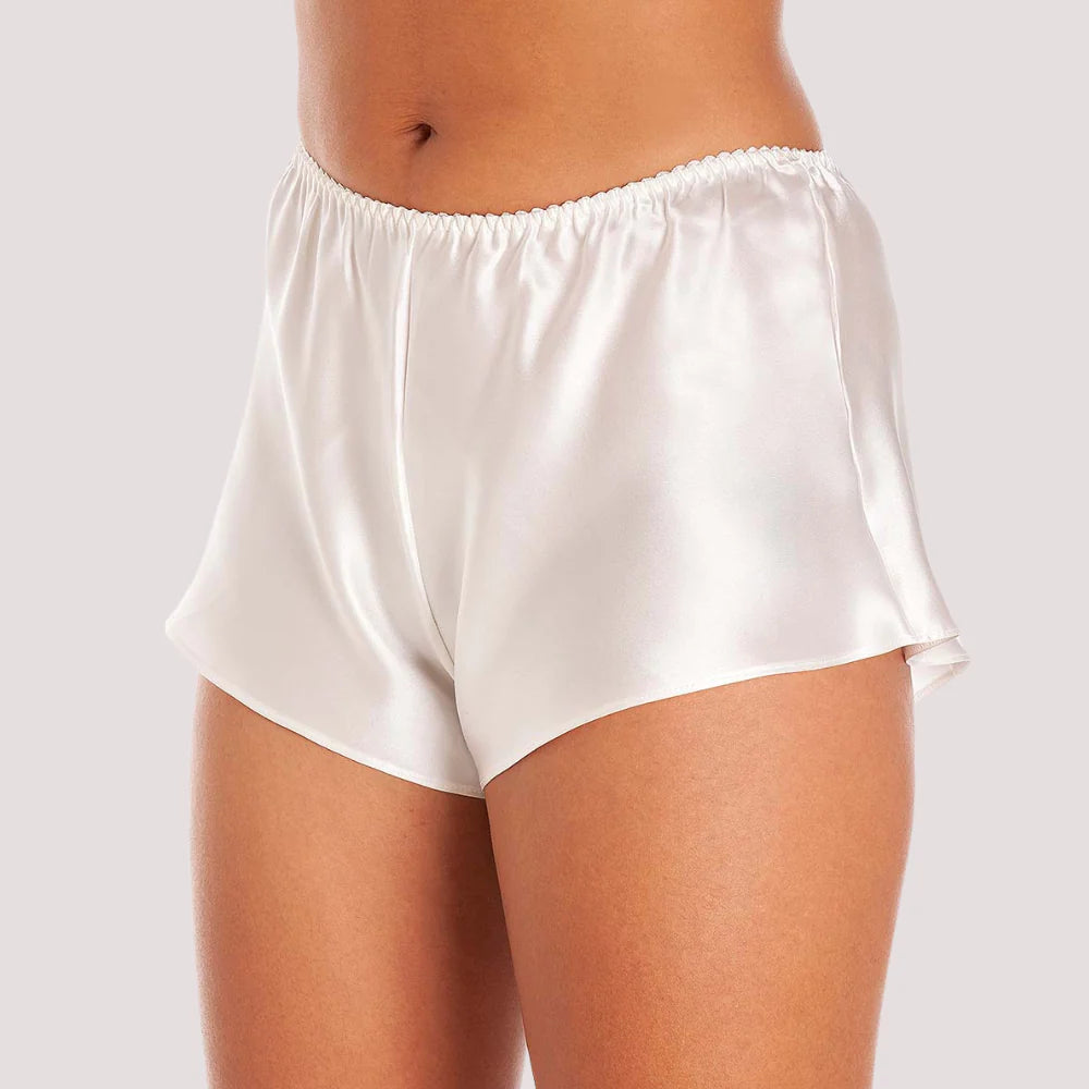 Elegance Knickers in White Silk Satin