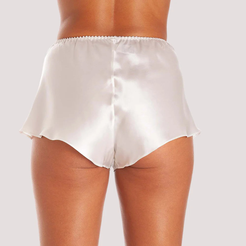 Elegance Knickers in White Silk Satin