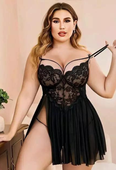 Luxuries Bliss Lace and Mesh Babydoll Nightwear