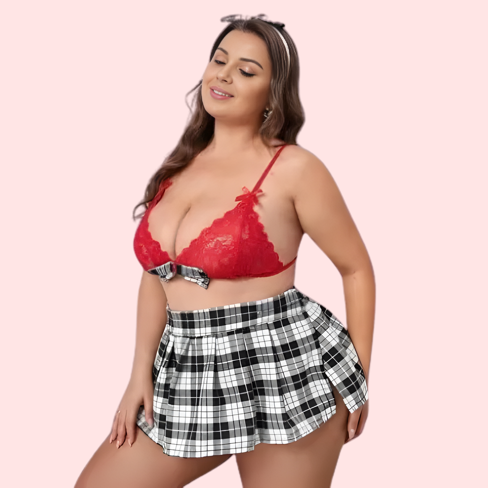 Sexy Schoolgirl Roleplay Costume with Luxury Panty Gift