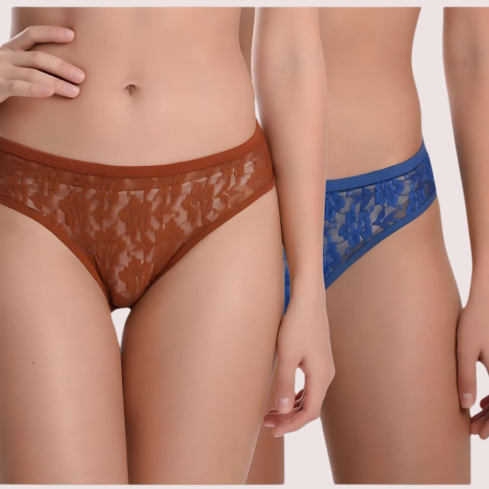 Multicolor Lace Design Women&#39;s Bikini ( Pack of 2 )