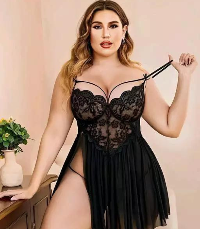 Luxuries Bliss Lace and Mesh Babydoll Nightwear