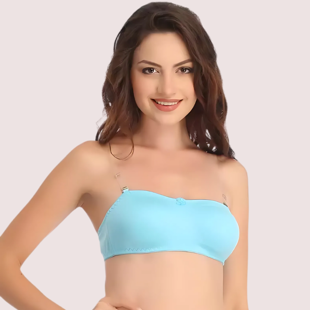 Women's Comfy Wirefree Micro Touch Stretch Tube Bra