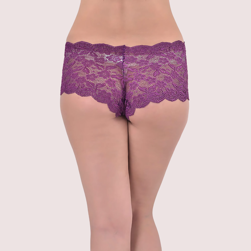 Ladies&#39; Lace Low Waist Multicolor Boyshorts (Pk of 2)