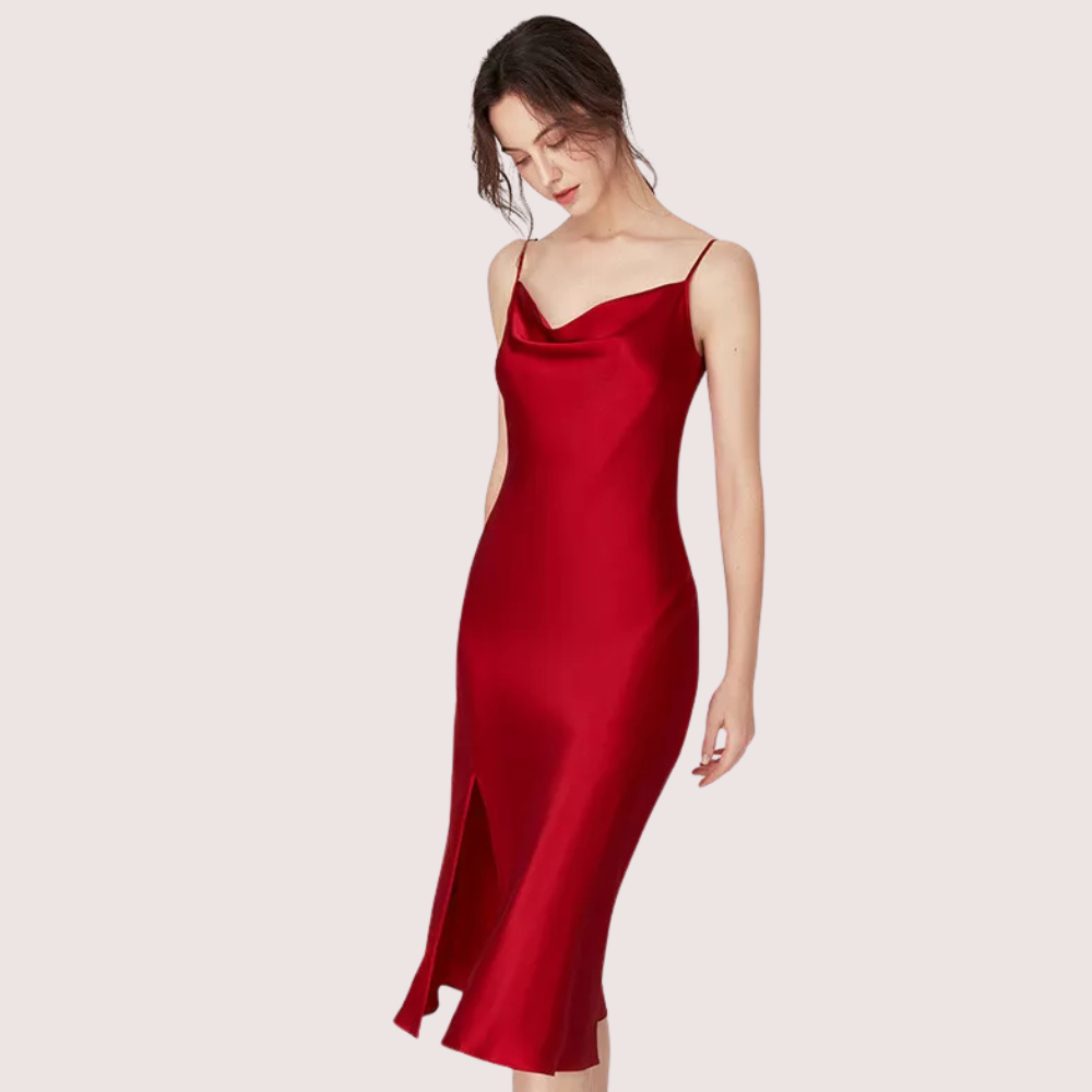 Luxurious Women&#39;s Silk Satin Sleepwear Nightdress