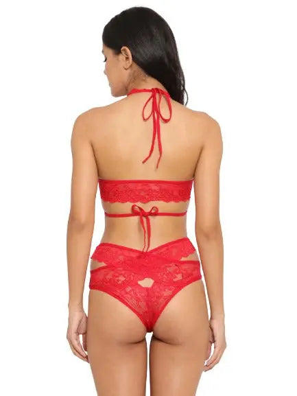 Lace Criss Cross Bra Panty Set - luxuriesbliss