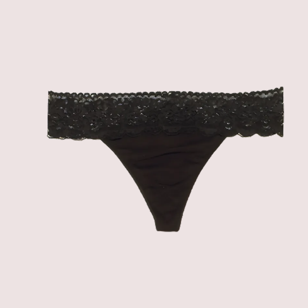No Secret Low Rise &quot;V&quot; Shape Lace Thong Panty